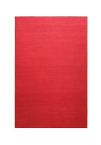 Green Looop - Handweb-Teppich Nizza - Baumwollteppich, einfarbig, pflegeleicht, Wohn-Schlafzimmer, 2x2,9 m - rot