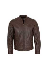 JILANI - Herren Lederjacke Lammnappa braun - braun