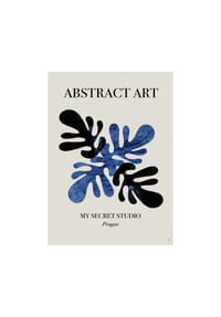  POSTER & FRAME® - Poster  Anne-Marie Volfova - Abstract Blue Leaves - 30 x 40 cm