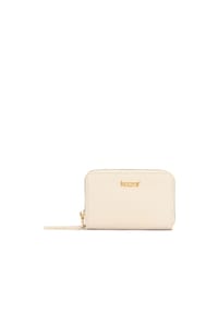 kazar - Kompaktes Portemonnaie aus geprägtem Leder - Off-white