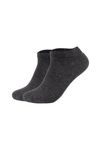 JOOP! - Unisex Sneakersocken, 2er Pack - Premium Essential Organic Cotton Sneaker, Logo, einfarbig - Anthrazit meliert