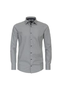 VENTI - Herren Businesshemd Print Modern Fit - Beige