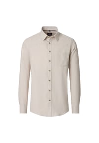 CASAMODA - Herren Flanellhemd uni Casual Fit - Beige