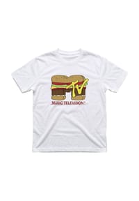 MERCHC•DE - T-Shirt, MTV Burger Tee, weiß, für Herren - 00220 WHITE