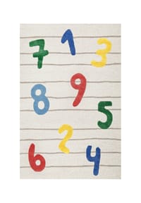 SMART KIDS - Kinderteppich Countdown - aus Wolle, mit Hoch-Tief Struktur - beige