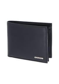 oxmox® Leather - Leather Geldbörse RFID Schutz Leder 12 cm - schwarz-pure 2.0metal square