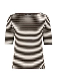 zero - Basic Shirt mit U-Boot-Ausschnitt - Cream/Brown