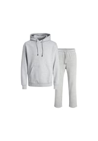 JACK & JONES - Herren Jogginganzug - JJEBRADLEY SWEAT HOOD SET, 2-teilig, Jogginghose, Pullover, offenes Bein - Schwarz