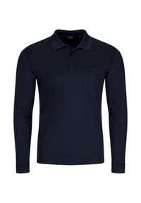 RAGMAN - Poloshirt, Brusttasche, Langarm, für Herren - 009 SCHWARZ