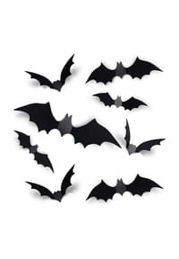 MANIKE - 60-teiliges 3D Halloween Fledermaus & Spinnen Sticker-Set – Gruselige Wand- & Fensterdekoration - schwarz
