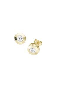 Luigi Merano® - Ohrstecker runde Form mit Zirkonia, Gold 375 - weiß