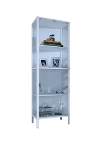 VCM. - Glasvitrine stehend Jensol XL – hohe Standvitrine mit ESG-Sicherheitsglas, Glasfront & Seitenteile, moderner Vitrinenschrank, ca. 178 x 60 x 35 cm - 