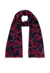 olsen - Schal mit Allover-Dessin und offener Kante - Ruby Red