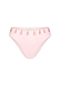 MODA MINX - Bikinihose Hera Fixed Droplet High Waist Bikini Bottom mit edlen Schmuckelementen - pink