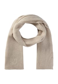 MANGUUN - Schal, Stickerei, für Damen - BEIGE HEART STRICK