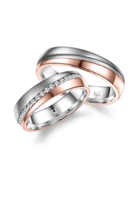 MARRYA MARRYA - MARRYA Edelstahl Ringe Trauringe Eheringe Partnerringe - Herren Ring - silber - rosé