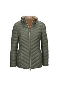 GOLDNER - Kurzgröße:  Leichte Steppjacke mit Kapuze - moorgrün