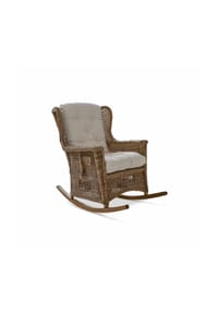 LOBERON - Schaukelstuhl Jeveren braun/creme - braun/creme