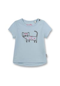 Sanetta - Mädchen T-Shirt - Baby, Kurzarm, Rundhals, Druckknopf, Stickerei - Blau