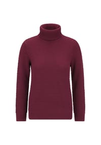 GOLDNER - Kurzgröße:  Rollkragenpullover in Reiskornoptik - beere