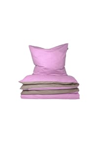SCHIESSER Bettwäscheset Doubleface - Renforcé - 2-teilig - DOUBLEFACE - Rosé und Hellgrau