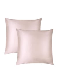 Aspero® - 2x Seiden Kissenbezüge 80x80 cm Enna - Anthrazit