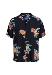 JACK & JONES - Hemd Luke Flores Resort Kurzarmhemd - schwarz