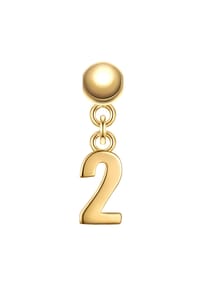 GLANZSTÜCKE MÜNCHEN - Glanzstücke München Charm Ziffer 2 Sterling Silber 50084168 - gelbgold