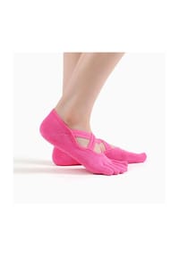 MUNADUNA - Yoga-Zehensocken mit Doppelkreuz Zehensocken,Anti-Rutsch,Elastisch - Dunkelgrau (Typ A)