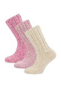 normani® - 3 Paar Kinder Norwegersocken mit Schafwolle - Marine/Hellgrau/Dunkelgrau