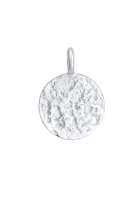 elli. - Anhänger Plättchen Disc Organic Struktur 925 Silber - Gold