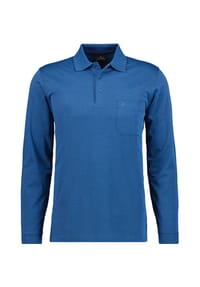 RAGMAN - Poloshirt, Brusttasche, Langarm, für Herren - 009 SCHWARZ