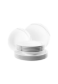 Seltmann Weiden Tafel-Set, 12-teilig - TRIO HIGHLINE - WEISS/GRAU
