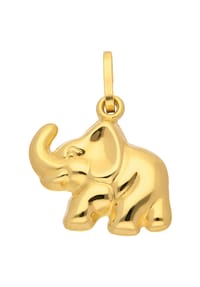 Adelia's - Damen Gold Schmuck 333 Gold Anhänger Elefant - gold