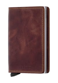 SECRID VINTAGE - Kartenetui, Leder, Logo-Prägung, für Herren - BROWN