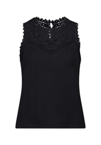 BETTY & CO - Patchwork-Shirt ohne Arm - Schwarz