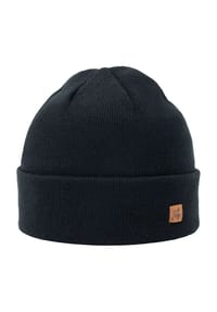 SMITH & MILLER - Strickmütze, Ripp, Umschlag, für Herren  - BLACK