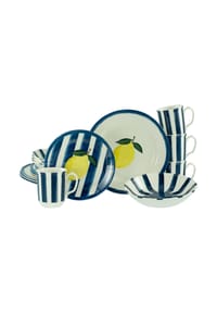 CreaTable - Summer Stripes Blau, Kombiservice 16-tlg - Blau