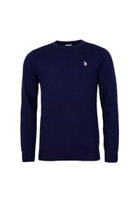 U.S. POLO ASSN. - Herren Strickpullover - Rundhals, Logo-Stickerei, Baumwolle - Beige
