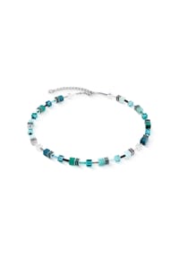 CŒUR DE LION GeoCUBE® - Iconic Halskette Teal silber - Petrol/Silber