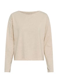 MANGUUN - Langarmshirt, U-Boot-Ausschnitt, für Damen - 1 BEIGE