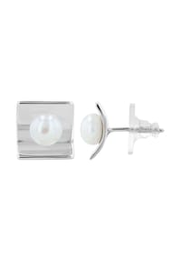 Adelia's Modern Essentials - Ohrringe – Ohrstecker aus 925 Silber mit Süßwasserperle - silber