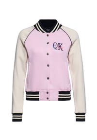 QUEEN KEROSIN - Collegejacke mit Kontrast Raglan-Ärmeln Poodle Lounge - rosa