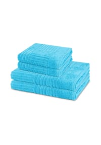 ROSS® 2 X Handtuch 2 X Duschtuch im Set Carre - Carre - Anthrazit