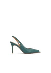 Kazar - Slingback-Pumps mit verlängerten offenen Nasen - Grün