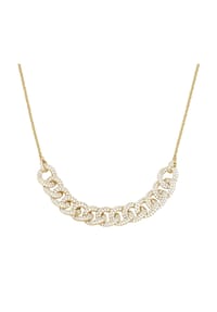 GIORGIO MARTELLO MILANO - Collier Mittelteil Panzerketten-Design mit Zirkonia, Silber 925 - gold