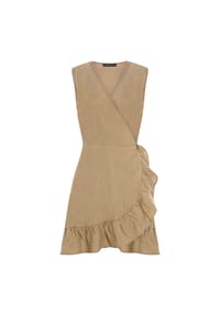freshlions - Sommerkleid Mailinda im eleganten Wickel-Design - braun