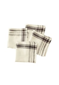 LOBERON - Serviette 4er Set Ellory creme/braun - creme/braun