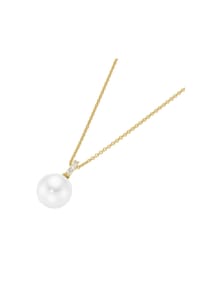 GIORGIO MARTELLO MILANO - Kette mit Anhänger, Zirkonia, Muschelkern Perle, vergoldet Silber 925 - gold