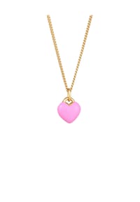elli. - Halskette Kinder Herz Rosa Emaille 925 Silber - Gold